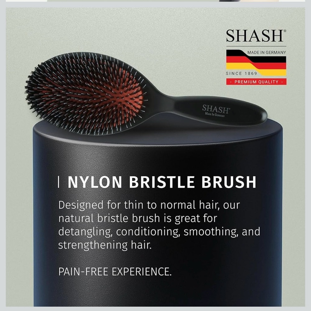 Hand Made First Cut 100% Boar Bristle and Nylon Hair Brush